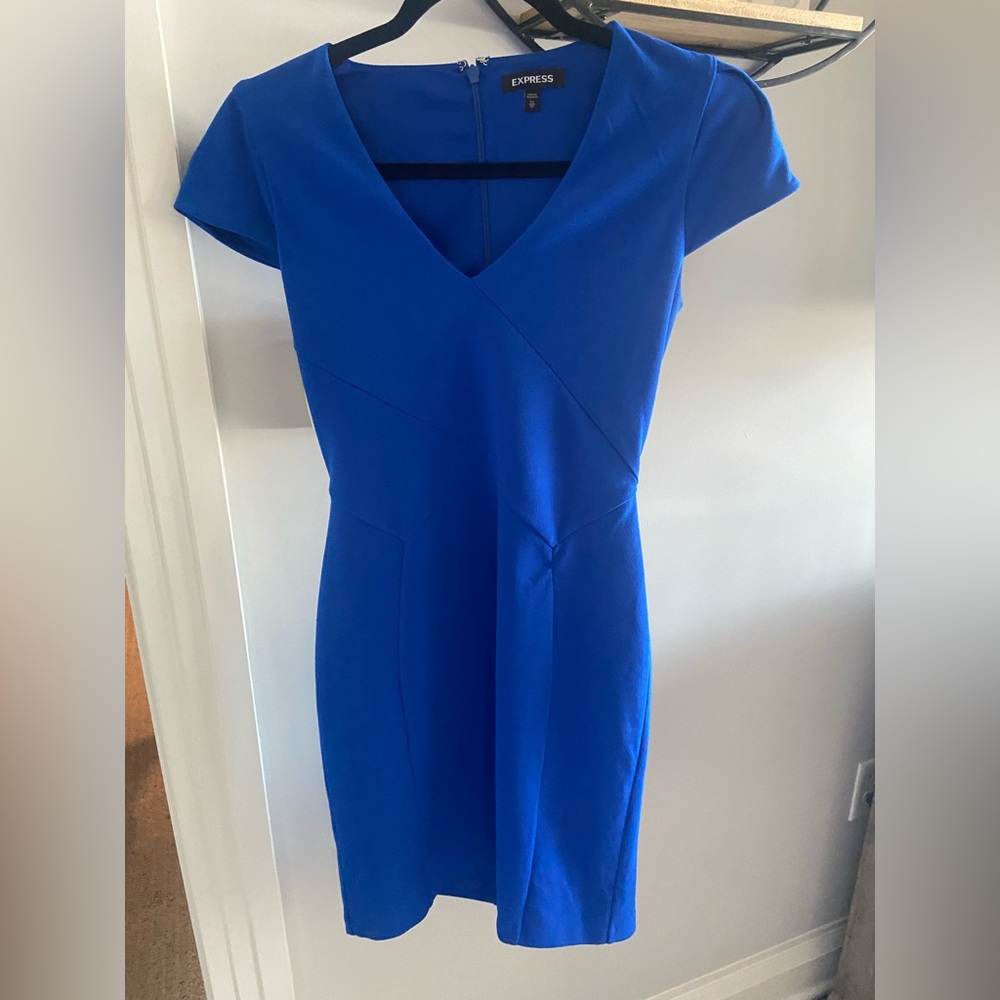 Royal blue fitted dress